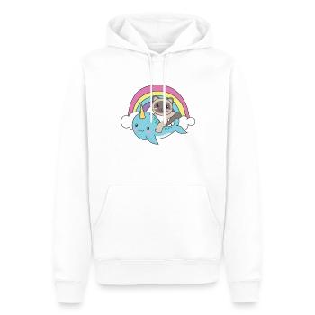 Narwal Siamkatze ozean einhorn kawaii Regenbogen - Männer Premium Bio Hoodie - Weiß - Vorne - Nico (187cm)