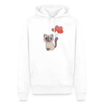 Chat siamois kawaii chats animaux mignons pour les enfants - Sweat à capuche Premium bio Homme - blanc - Devant - Nico (187cm)