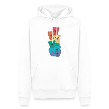 Drapeau arc-en-ciel Gay Pride LGBTQ Ours mignon Ours - Sweat à capuche Premium bio Homme - blanc - Devant - Nico (187cm)