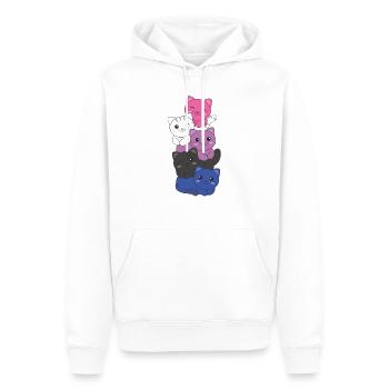 Genderfluid Flag chat Pride LGBTQ mignon chat - Sweat à capuche Premium bio Homme - blanc - Devant - Nico (187cm)