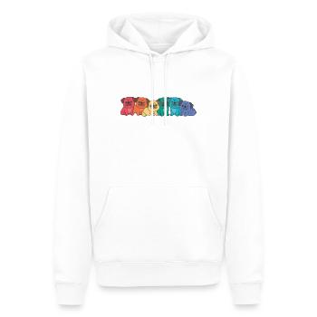 Drapeau arc-en-ciel Gay Pride LGBTQ Carlin Chiens mignons - Sweat à capuche Premium bio Homme - blanc - Devant - Nico (187cm)