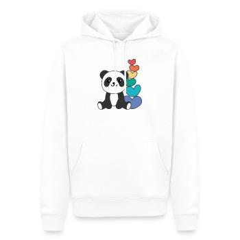 Regenbogen Herzen Pride LGBTQ süße tiere Panda - Männer Premium Bio Hoodie - Weiß - Vorne - Nico (187cm)