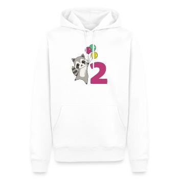 Ballons de deuxième anniversaire de raton laveur pour les enfants - Sweat à capuche Premium bio Homme - blanc - Devant - Nico (187cm)