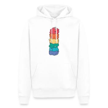Rainbow Flag Gay Pride LGBTQ Hippo süßer Hippo - Männer Premium Bio Hoodie - Weiß - Vorne - Nico (187cm)