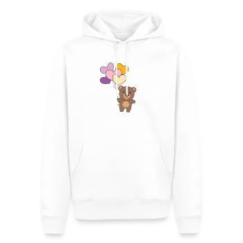 Trixic Flagge Ballon Herzen Pride LGBTQ Bär - Männer Premium Bio Hoodie - Weiß - Vorne - Nico (187cm)