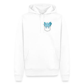 Axolotl en poche axolotls sucrés en poche poitrine - Sweat à capuche Premium bio Homme - blanc - Devant - Nico (187cm)