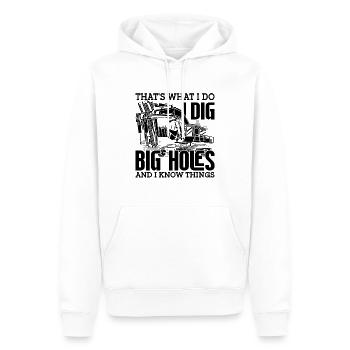Bagger Bauarbeiter Baggerfahrer Geschenkidee - Männer Premium Bio Hoodie - Weiß - Vorne - Nico (187cm)