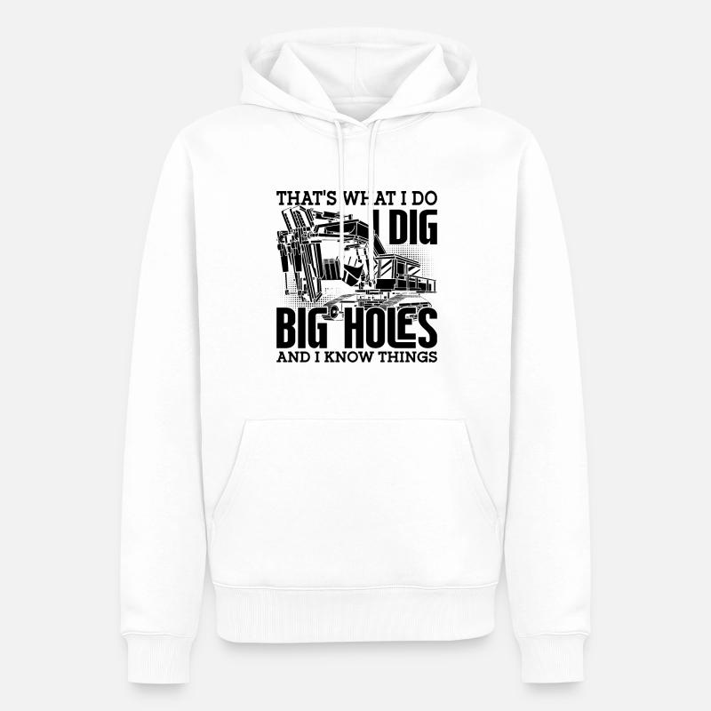 Bagger Bauarbeiter Baggerfahrer Geschenkidee - Männer Premium Bio Hoodie - Weiß