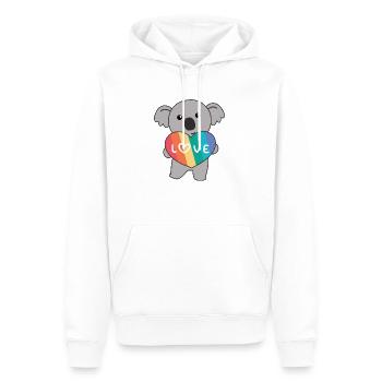 Regenbogen Herzen Pride LGBTQ süße tiere Koala - Männer Premium Bio Hoodie - Weiß - Vorne - Nico (187cm)
