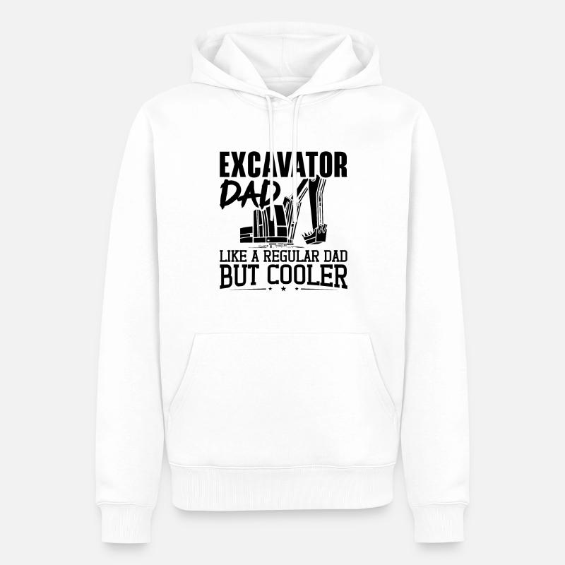 Baggern Bauarbeiter Baggerfahrer Geschenkidee - Männer Premium Bio Hoodie - Weiß