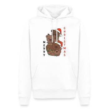 Ours Arbre de Noël Animaux de Noël Ours - Sweat à capuche Premium bio Homme - blanc - Devant - Nico (187cm)