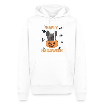 Français Bulldog Citrouille Chiens Mignons Joyeux Halloween - Sweat à capuche Premium bio Homme - blanc - Devant - Nico (187cm)