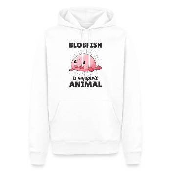 Blobfish is My Spirit Animal - drôle de blobfish - Sweat à capuche Premium bio Homme - blanc - Devant - Nico (187cm)