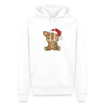 Cerf Noël Animaux d’hiver Cerf - Sweat à capuche Premium bio Homme - blanc - Devant - Nico (187cm)