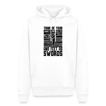 Taekwondo Fighter Think Of Your Opponents Fight - Männer Premium Bio Hoodie - Weiß - Vorne - Nico (187cm)