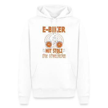 Elektrofahrrad Pedelec EBike E-Bike Hilfsmotor - Männer Premium Bio Hoodie - Weiß - Vorne - Nico (187cm)