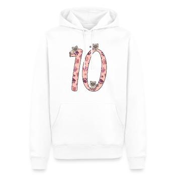Chat siamois dixième anniversaire pour les enfants chats - Sweat à capuche Premium bio Homme - blanc - Devant - Nico (187cm)