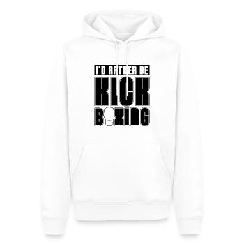 Kickboxer I'd Rather Be Kickboxing Boxing Fighter - Männer Premium Bio Hoodie - Weiß - Vorne - Nico (187cm)