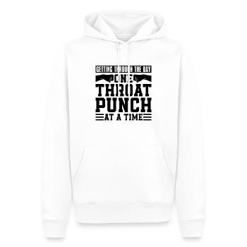 Getting Through The Day Kickboxing Kickboxer Fight - Männer Premium Bio Hoodie - Weiß - Vorne - Nico (187cm)