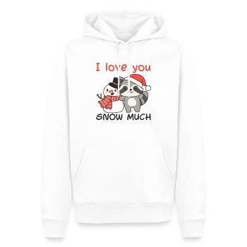 Waschbär I love you snow much schneemann wortspiel - Männer Premium Bio Hoodie - Weiß - Vorne - Nico (187cm)