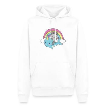 Narwal Hippo ozean einhorn kawaii Regenbogen - Männer Premium Bio Hoodie - Weiß - Vorne - Nico (187cm)