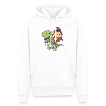 Singe Happy Halloween T-Rex Mummy Costume - Sweat à capuche Premium bio Homme - blanc - Devant - Nico (187cm)