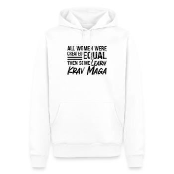 Toutes les femmes ont été créées Krav Maga Combattant militaire - Sweat à capuche Premium bio Homme - blanc - Devant - Nico (187cm)