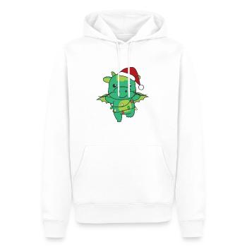 Dragon Noël Animaux d’hiver Dragon - Sweat à capuche Premium bio Homme - blanc - Devant - Nico (187cm)