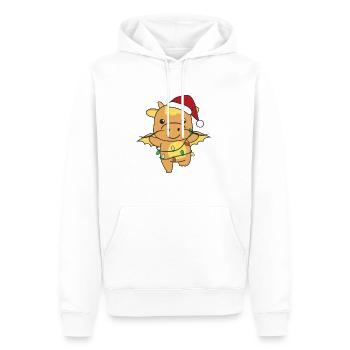 Dragon Noël Animaux d’hiver Dragon - Sweat à capuche Premium bio Homme - blanc - Devant - Nico (187cm)