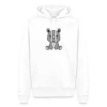 Rhinocéros animaux mignons pour enfants rhinocéros drôles - Sweat à capuche Premium bio Homme - blanc - Devant - Nico (187cm)