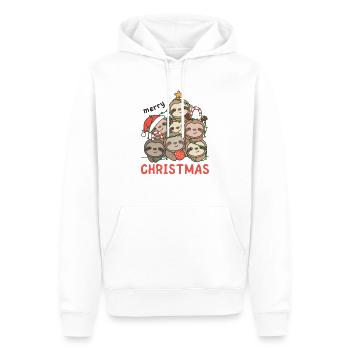 Paresseux arbre de Noël Joyeux Noël - Sweat à capuche Premium bio Homme - blanc - Devant - Nico (187cm)