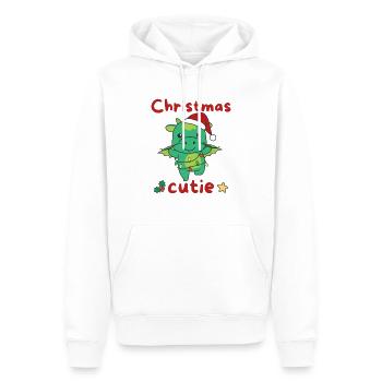 Dragon Noël Dragon Noël Cutie - Sweat à capuche Premium bio Homme - blanc - Devant - Nico (187cm)