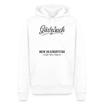 99. Geburtstag Gästebuch - Männer Premium Bio Hoodie - Weiß - Vorne - Nico (187cm)
