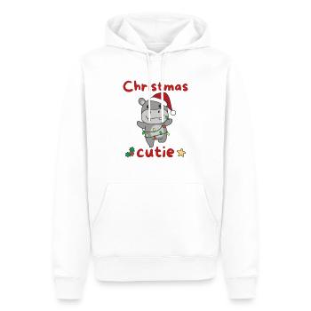 Hippo Weihnachten Nielpferde Christmas Cutie - Männer Premium Bio Hoodie - Weiß - Vorne - Nico (187cm)