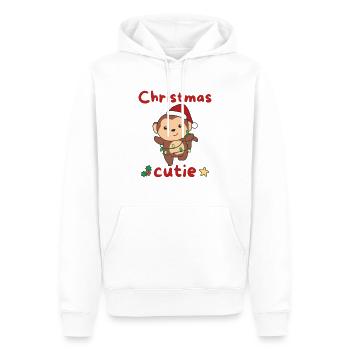 Monkey Christmas Monkeys Christmas Cutie - Men’s Premium Organic Hoodie - white - Front - Nico (187cm)