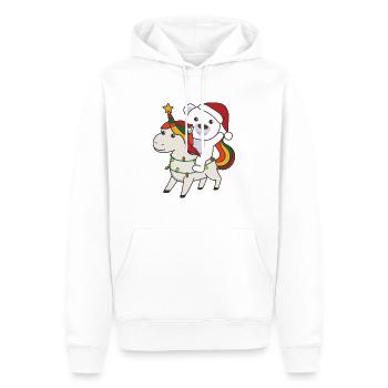 Weihnacht Einhorn Eisbär frohe Weihnachten Einhorn - Männer Premium Bio Hoodie - Weiß - Vorne - Nico (187cm)