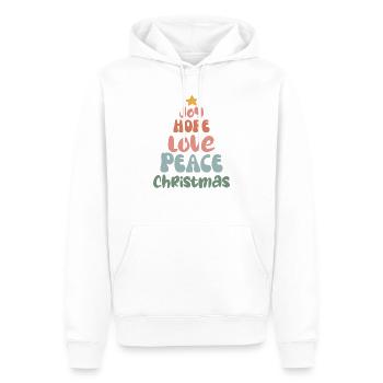 Joyeux Noël groovy rétro Love Peace Christmas - Sweat à capuche Premium bio Homme - blanc - Devant - Nico (187cm)