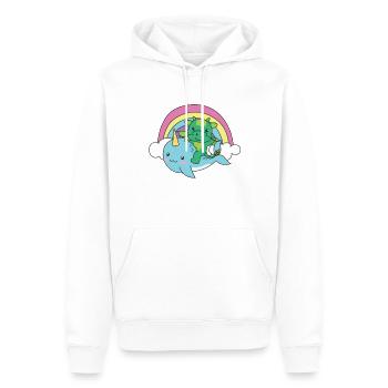 Narwal Drache ozean einhorn kawaii Regenbogen - Männer Premium Bio Hoodie - Weiß - Vorne - Nico (187cm)