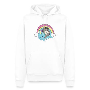 Narwal Esel ozean einhorn kawaii Regenbogen - Männer Premium Bio Hoodie - Weiß - Vorne - Nico (187cm)
