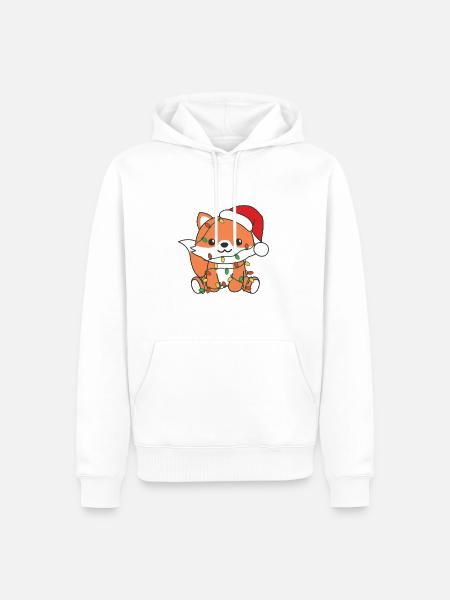 Fuchs Weihnachten Winter Tiere Fuchs - Männer Premium Bio Hoodie - Weiß