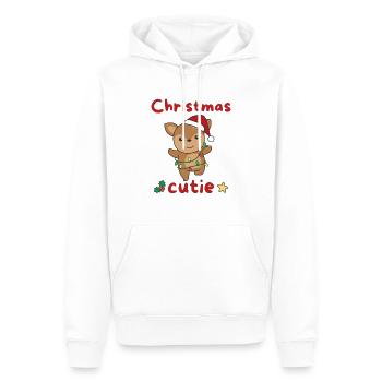 Cerf Noël Cerf Noël Cutie - Sweat à capuche Premium bio Homme - blanc - Devant - Nico (187cm)