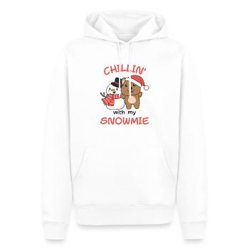 Quokka Chillin avec mon bonhomme de neige - Sweat à capuche Premium bio Homme - blanc - Devant - Nico (187cm)