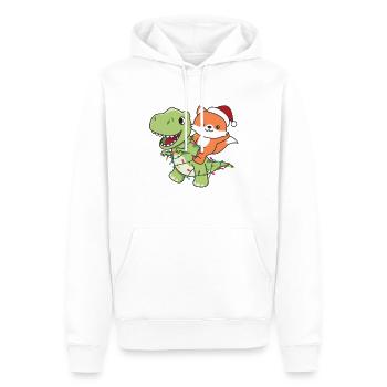 Fox Trex Christmas Snow Winter Animals - Men’s Premium Organic Hoodie - white - Front - Nico (187cm)