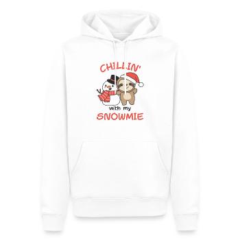 Sloth Chillin avec mon bonhomme de neige - Sweat à capuche Premium bio Homme - blanc - Devant - Nico (187cm)