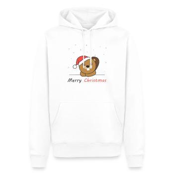 Beaver Christmas Snow Winter Animals Beaver - Men’s Premium Organic Hoodie - white - Front - Nico (187cm)