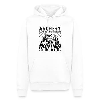 Archery Solves Most Of Bowhunting Target Bowhunter - Men’s Premium Organic Hoodie - white - Front - Nico (187cm)
