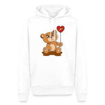 Cute Bear Cuddly Toy Hug Stuffed Animal Love - Men’s Premium Organic Hoodie - white - Front - Nico (187cm)