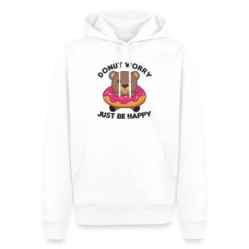 Süßer Bär lustige Tiere in Donut pink - Männer Premium Bio Hoodie - Weiß - Vorne - Nico (187cm)