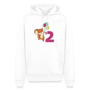 Eichhörnchen zweiter Geburtstag Luftballons Kinder - Männer Premium Bio Hoodie - Weiß - Vorne - Nico (187cm)