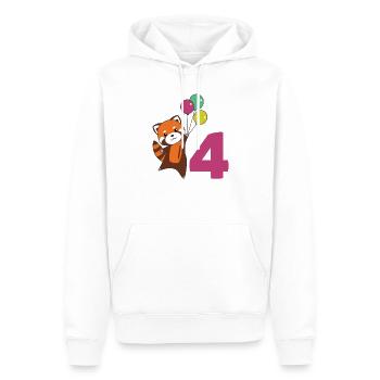 Roter Panda vierter Geburtstag Luftballons Kinder - Männer Premium Bio Hoodie - Weiß - Vorne - Nico (187cm)